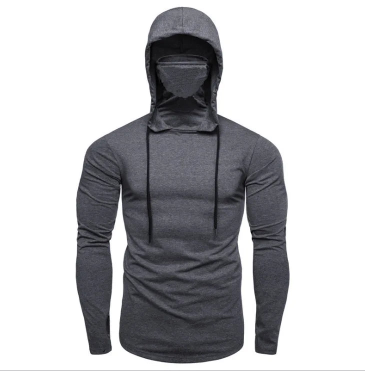 Mens Long Sleeve Hoodie With Mask