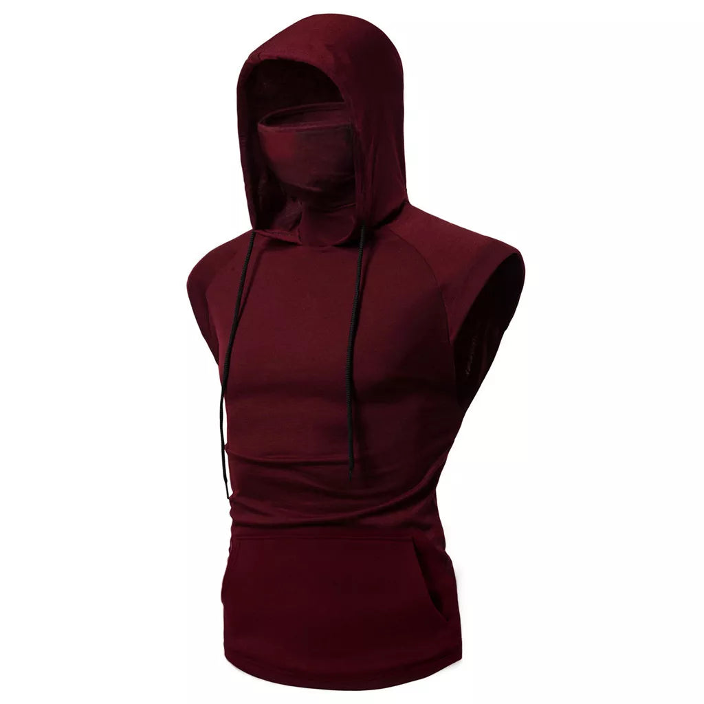 Mens Long Sleeve Hoodie With Mask