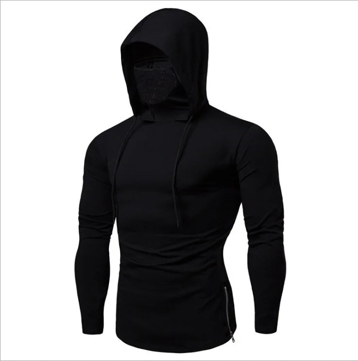 Mens Long Sleeve Hoodie With Mask