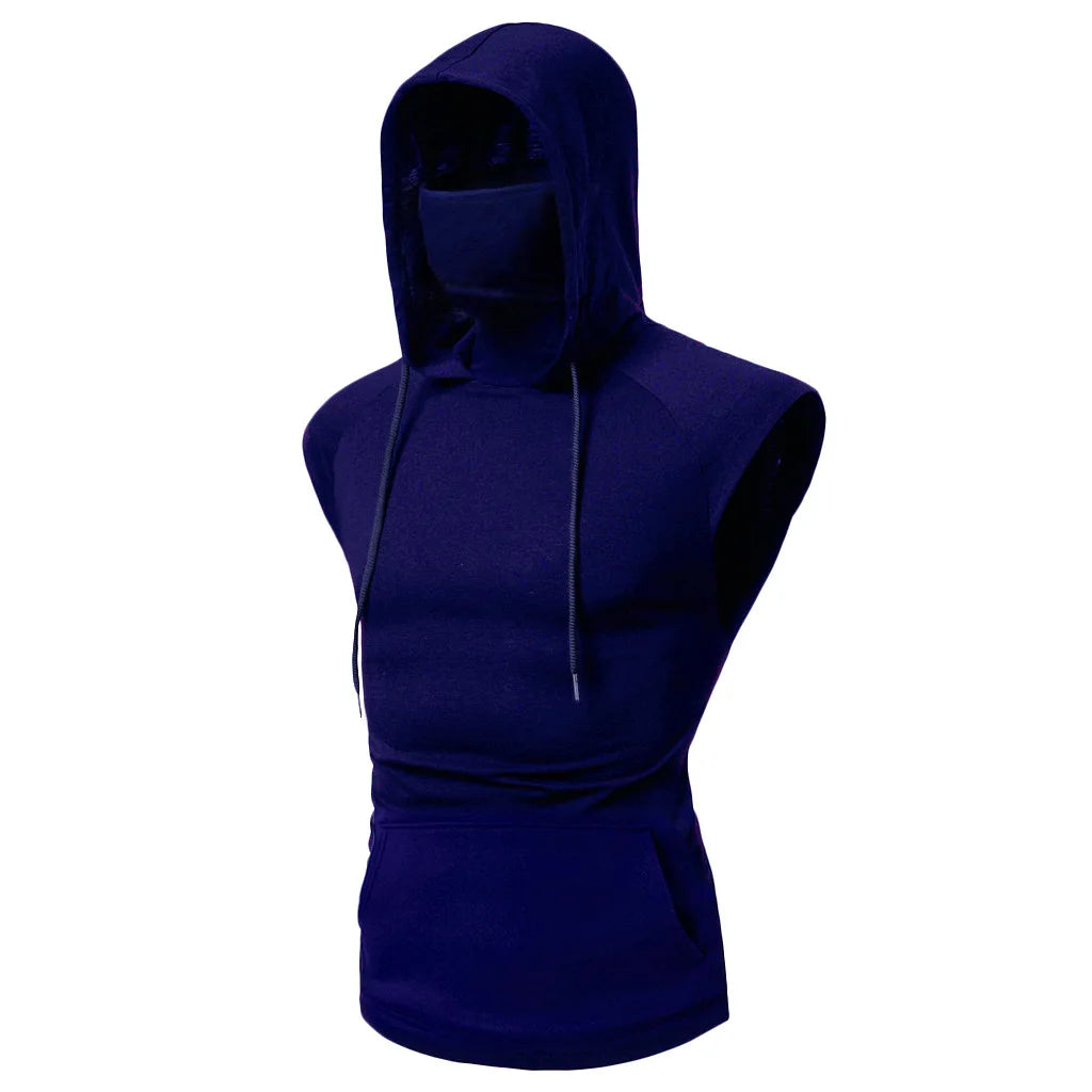 Mens Long Sleeve Hoodie With Mask