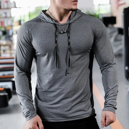 Mens Fitness Sport Hoodie: Muscle Training Sweatshirt