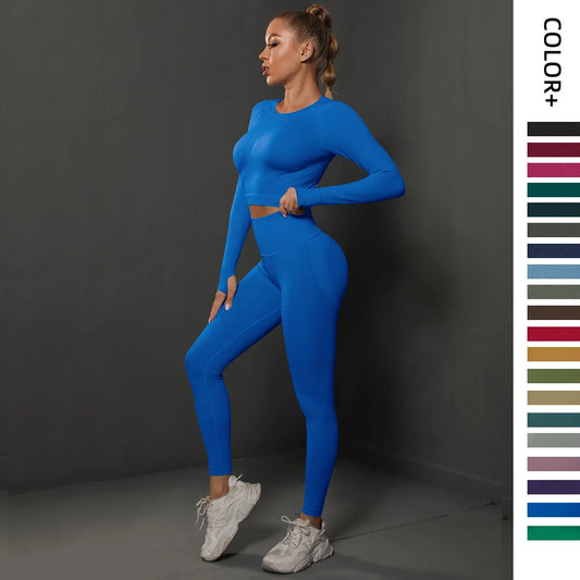 Womens Gym Tracksuit: Seamless Tight Fit