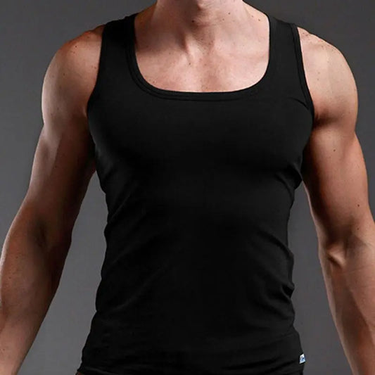 Mens Tank top: skin tight 100% Cotton Sleeveless Solid Color Muscle T Shirt For Men