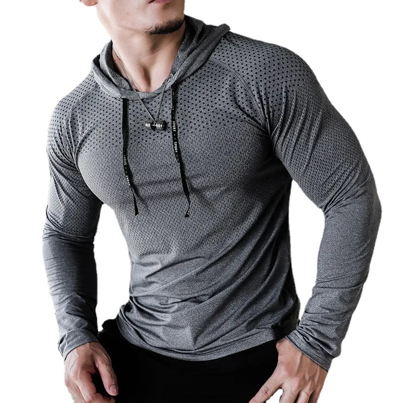 Mens Fitness Sport Hoodie: Muscle Training Sweatshirt