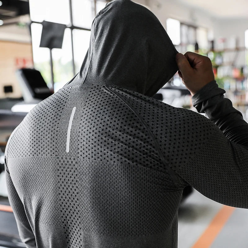 Mens Fitness Sport Hoodie: Muscle Training Sweatshirt