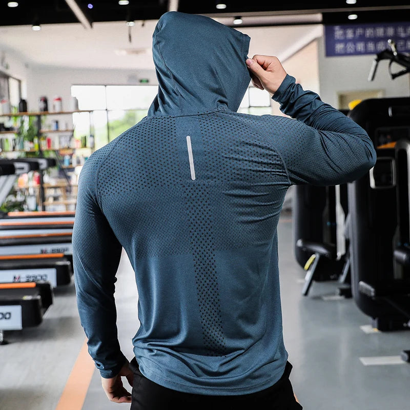 Mens Fitness Sport Hoodie: Muscle Training Sweatshirt